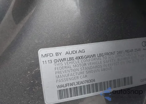 2014 Audi A4 2.0T Premium из США, поврежденный, VIN WAUFFAFL3EA078304